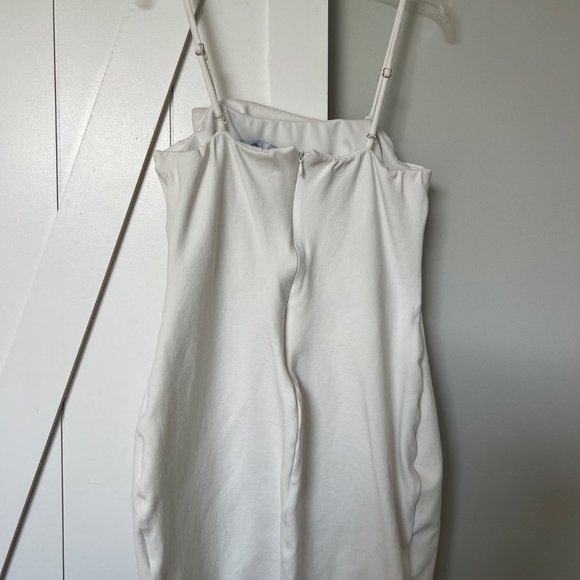 Drinks On Me White Sleeveless Pleated Bodycon Dress - Picture 4 of 5